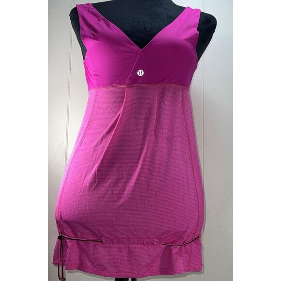 Lululemon Tank Top Flow Pink On Pink Women’s 10 Shirt Adjustable Waist - Picture 1 of 14